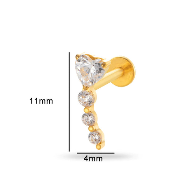 Piercing Jewelry Titanium Alloy Heart Shape Electroplating Women's