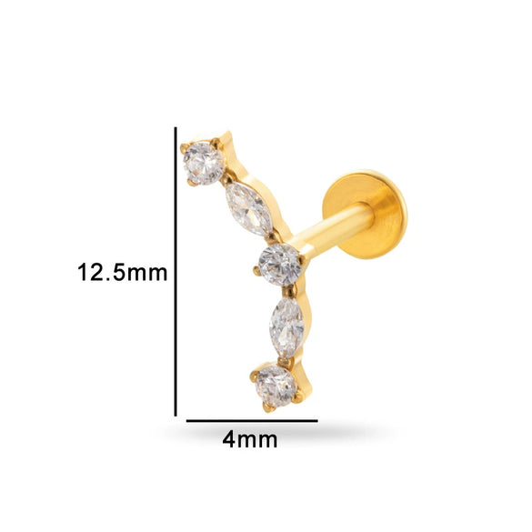 Piercing Jewelry Titanium Alloy Heart Shape Electroplating Women's