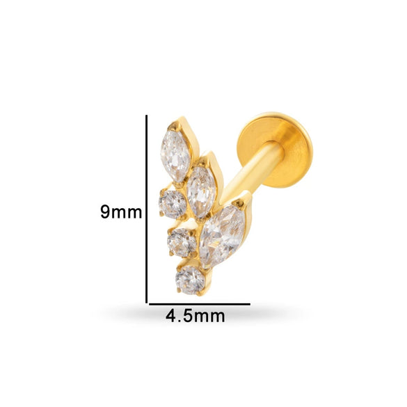 Piercing Jewelry Titanium Alloy Heart Shape Electroplating Women's