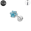 Piercing Jewelry Titanium Alloy Star Shape Electroplated Colorful Zircon
