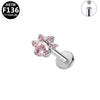 Piercing Jewelry Titanium Alloy Star Shape Electroplated Colorful Zircon