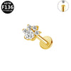 Piercing Jewelry Titanium Alloy Star Shape Electroplated Colorful Zircon