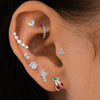 Piercing Jewelry Titanium Alloy Star Shape Electroplated Colorful Zircon