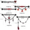 Piercing Jewelry Titanium Steel Cross Star Heart Bow Tie Shaped Electroplated