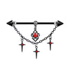 Piercing Jewelry Titanium Steel Cross Star Heart Bow Tie Shaped Electroplated