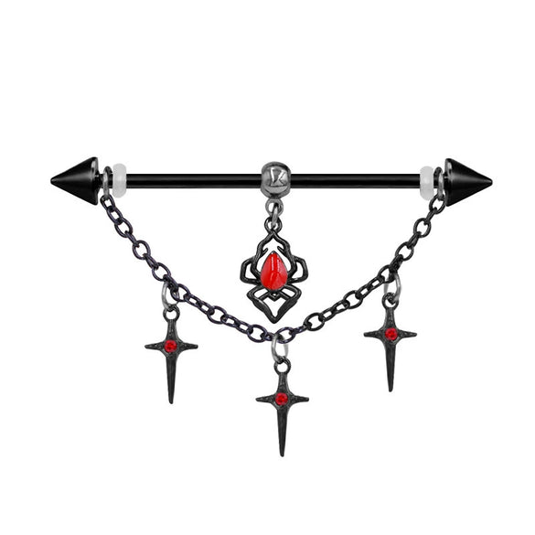 Piercing Jewelry Titanium Steel Cross Star Heart Bow Tie Shaped Electroplated