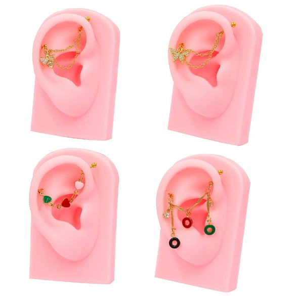 Piercing Jewelry Titanium Steel Electroplating Water Drop Butterfly Ushape Geometric Animal Zodiac Pendant Ear Nail Ear Bridge