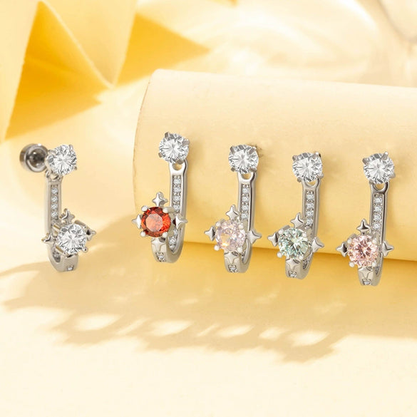 Piercing Jewelry Titanium Steel Ushaped Electroplating Simple Style