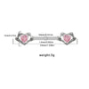 Piercing Jewelry Zinc Alloy Heartshaped Geometric Pink Zircon Breast Ring Unisex