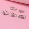 Piercing Nose Ring And Ear Clip Copper Inlaid With Flower Heart Leaf Moon Shapes Unisex Style
