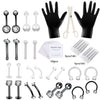 Piercing Set Stainless Steel K9 Heart Electroplating Unisex Whole Body Perforation Tools