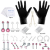 Piercing Set Stainless Steel K9 Heart Electroplating Unisex Whole Body Perforation Tools