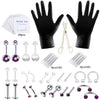 Piercing Set Stainless Steel K9 Heart Electroplating Unisex Whole Body Perforation Tools