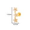 Piercing Stud Stainless Steel Copper Inlaid Zircon Cherry Cross Ear Bone For Women Electroplated