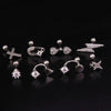 Piercing Thread Earrings Stainless Steel Rose Gold Zircon Geometric Fashion Jewelry For Women