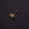 Piercing Thread Earrings Stainless Steel Rose Gold Zircon Geometric Fashion Jewelry For Women