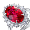 Pigeon Egg Cultivation Red Treasure Ring S925 Silver Inlay Geometric Design Fashionable Women's Ring