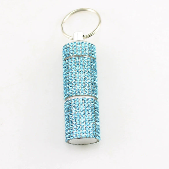 Pill Bottle Diamond Encrusted Mini 2 Section