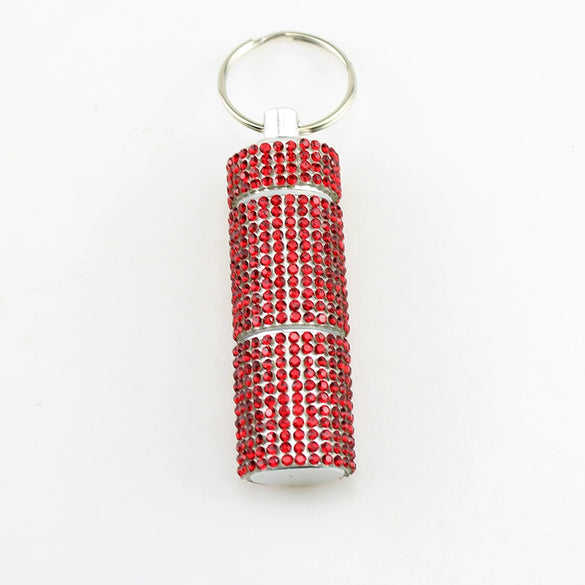 Pill Bottle Diamond Encrusted Mini 2 Section