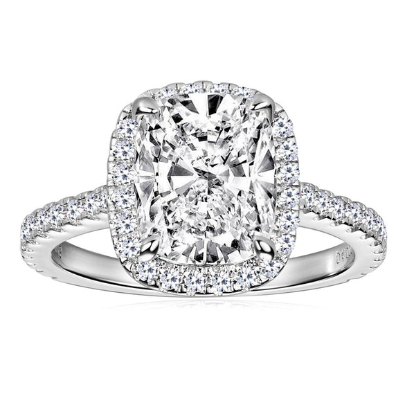 Pillow Sugar Moissanite Ring Women Geometric Silver Jewelry Electroplated