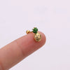 Pineapple Screw Earring Metal Inlaid Zircon Geometric Style