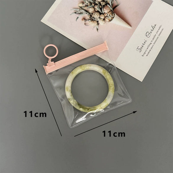 Pink Circle Zipper Buckle Dustproof Thickened Texture Eva Jewelry Bag For Earrings And Bracelet Storage Packaging