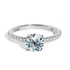 Pink Classic Fourclaw Moissanite Ring For Female S925 Silver Geometric Simple Electroplated Ring