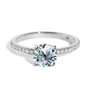 Pink Classic Fourclaw Moissanite Ring For Female S925 Silver Geometric Simple Electroplated Ring