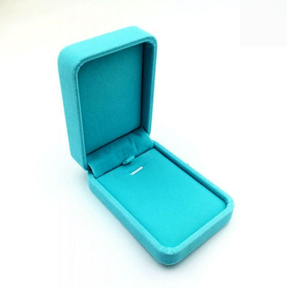 Pink Flannel Jewelry Box Rounded Goose Velvet Pendant Necklace And Earrings Storage Box Solid Color Cloth Design