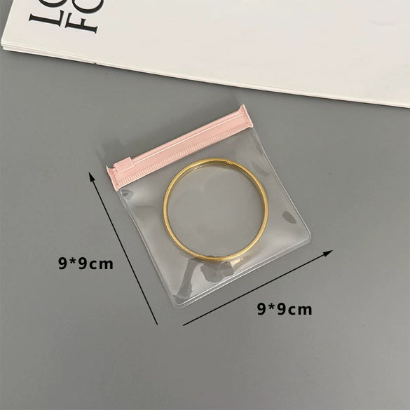 Pink Zipper Buckle Dustproof Thickened Texture Highend Eva Jewelry Bag For Earrings And Bracelet Storage Portable