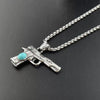 Pistol Pendant Necklace Stainless Steel Geometric Retro Punk Style For Men Polishing