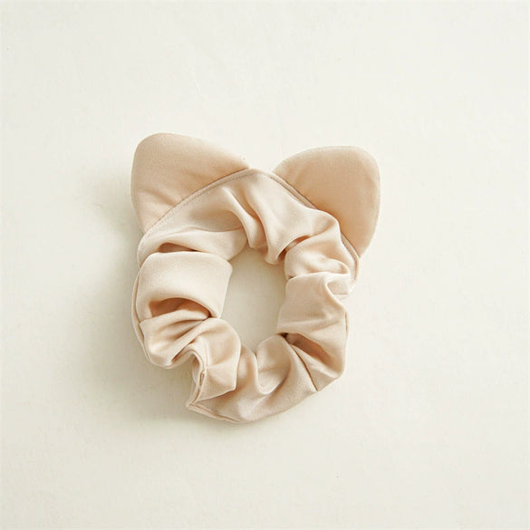 Plaid Fabric Hair Ring Women's Cute Simple Cat Ears Style High Elasticity Seiko Processed