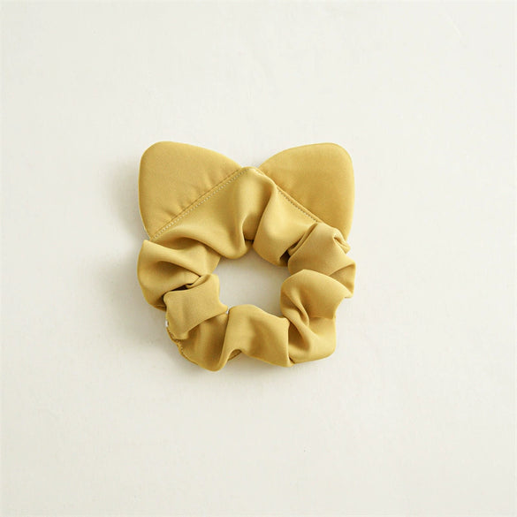 Plaid Fabric Hair Ring Women's Cute Simple Cat Ears Style High Elasticity Seiko Processed