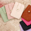 Plaid Hanging Vertical Bag Zipper Card Bag Coin Purse Women's Wallet Pu Leather Solid Color Urban Simplicity Woven Pattern