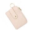 Plaid Hanging Vertical Bag Zipper Card Bag Coin Purse Women's Wallet Pu Leather Solid Color Urban Simplicity Woven Pattern