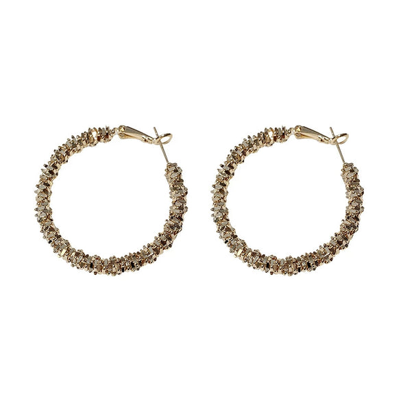 Plain Hoop Earrings With Silver Needle Metal Light Luxury Geometric Electroplated For Women