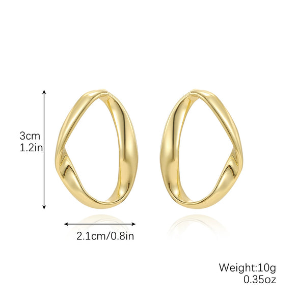 Plain Ring Earrings Zinc Alloy Geometric Irregular Vintage Electroplated Women's