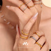 Plain 316L Stainless Steel Geometric Electroplated Women's Ring Jewelry Accessories