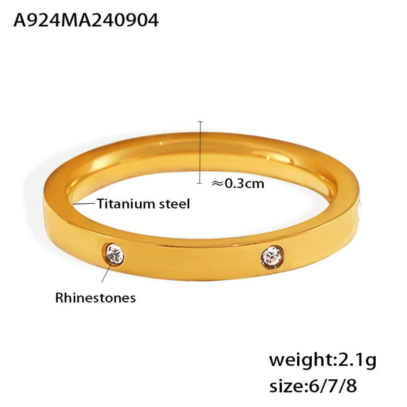 Plain 316L Stainless Steel Geometric Electroplated Women's Ring Jewelry Accessories