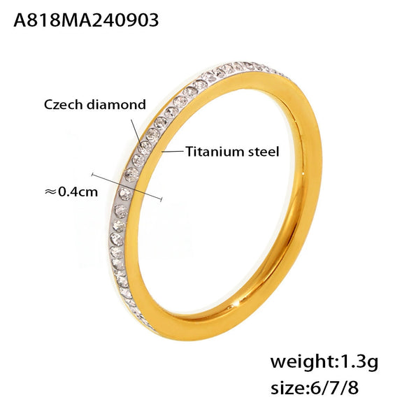 Plain 316L Stainless Steel Geometric Electroplated Women's Ring Jewelry Accessories
