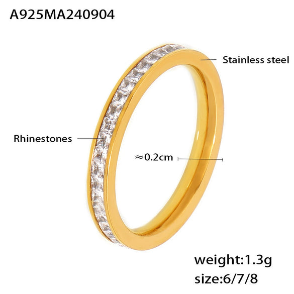 Plain 316L Stainless Steel Geometric Electroplated Women's Ring Jewelry Accessories
