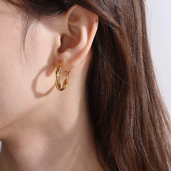 Plain 316L Stainless Steel Electroplated Women's Earrings
