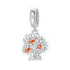 Plant Series Daisy Orchid Hanging Beads Diy Accessories Bracelet Silver Plated Dripping Oil
