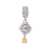 Plant Series Daisy Orchid Hanging Beads Diy Accessories Bracelet Silver Plated Dripping Oil