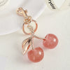 Plastic And Resin Cherry Fruit Bag Pendant And Keychain For Ladies