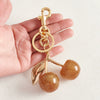 Plastic And Resin Cherry Fruit Bag Pendant And Keychain For Ladies