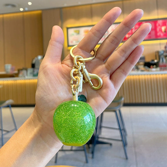 Plastic And Resin Cherry Fruit Bag Pendant And Keychain For Ladies