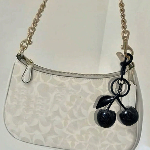 Plastic And Resin Cherry Fruit Bag Pendant And Keychain For Ladies