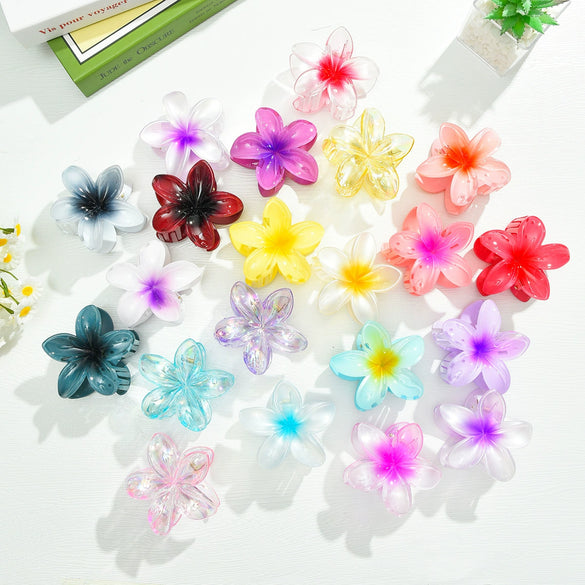 Plastic And Resin Hair Clip With Egg Flower Design And Baking Paint Little Fresh Style For Women
