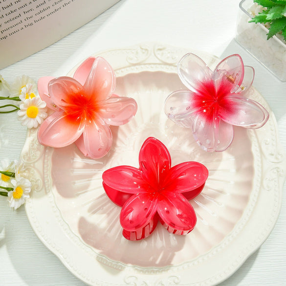 Plastic And Resin Hair Clip With Egg Flower Design And Baking Paint Little Fresh Style For Women